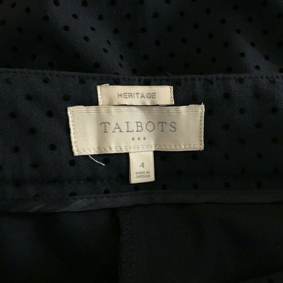 Talbots Heritage Swiss Dot Straight Leg Pants Sz 4 - Picture 5 of 8